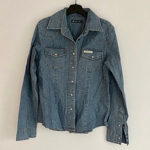 Hang Ten Denim Button Down Shirt Size M